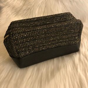 TARTE BLACK & GOLD TWEED COSMETIC BAG